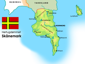 Karte der Skånemark